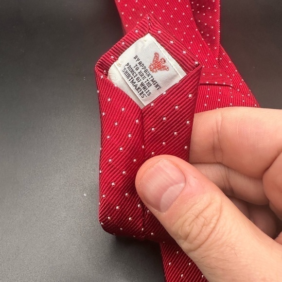 Turnbull and Asser Red Micro Dot Silk Tie - Picture 3 of 3